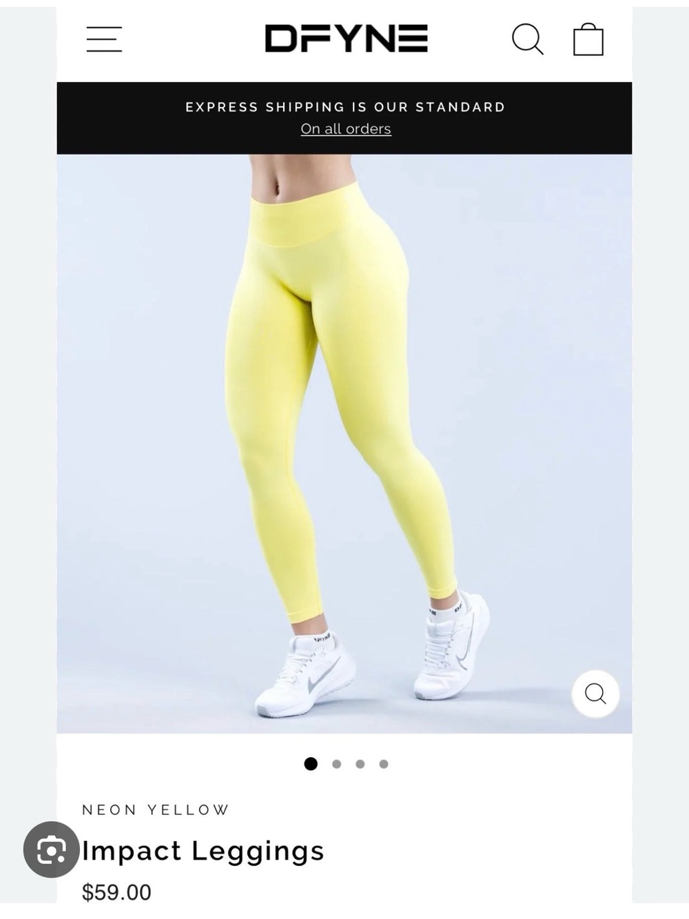 DFYNE Impact Leggings - Neon Yellow